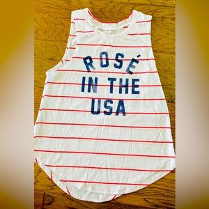 Brand New Rose in the USA sleeveless tee in Size XS